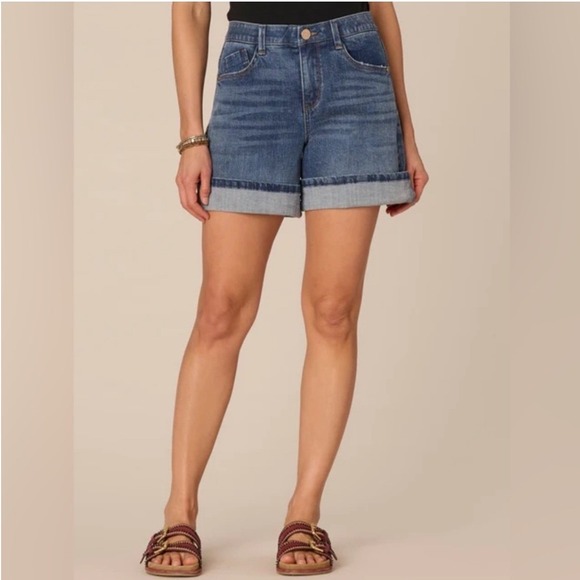 NWT Democracy "Ab"solution High Rise Jean Shorts Light Blue Denim Women's 14 - Picture 7 of 10